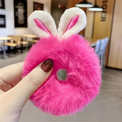 10pcs Plush Rabbit Ear Hair Ropes Random