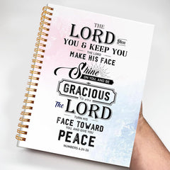 Artistic Font Bible Verse Notebook Light Colored Background 13x21 cm