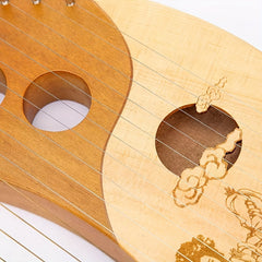 Chang'e Moon Lyre Instrument, Turquoise Steel Strings, 19 Tone C Tone