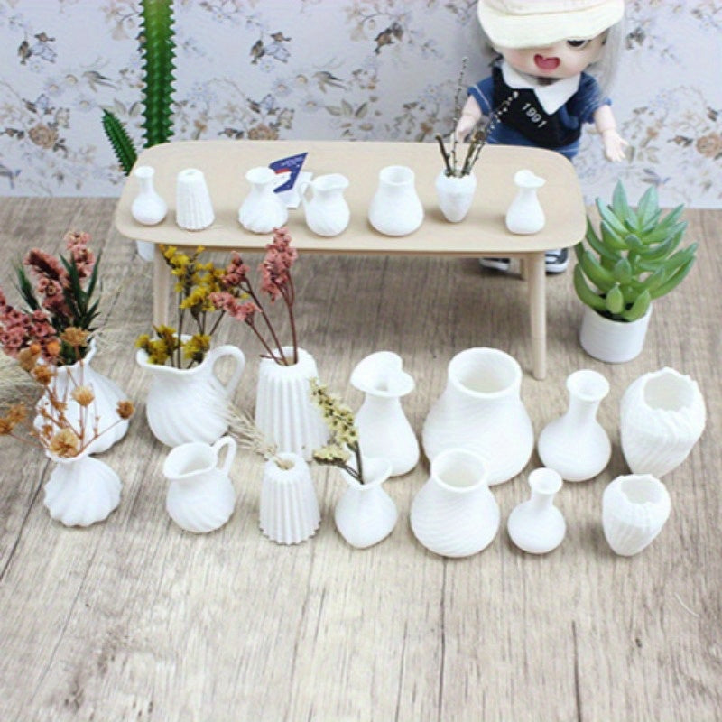 Set of 7 Mini Art Vases for 1:12 Doll House DIY Pocket Scenes