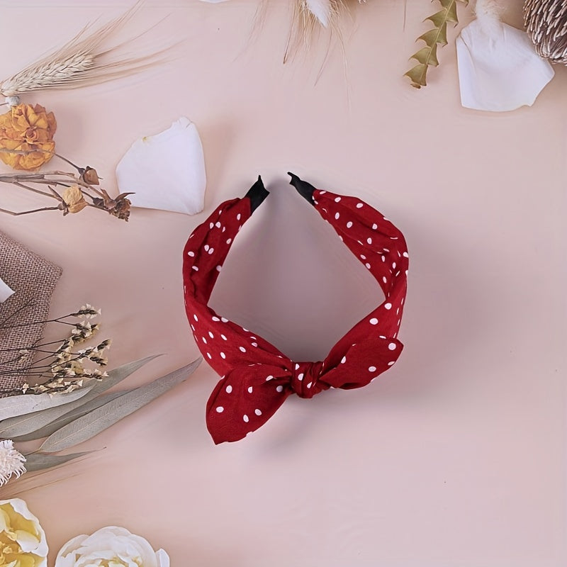 Red Dots Hair Pin Wide Edge Bow Hair Band Hair Accessories