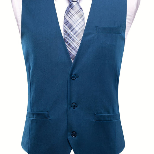 Vintage Style Waistcoat Single Breasted V Neck Vest for Men