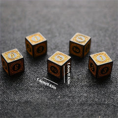 5PCS Square Edged Polyhedral Dice Set for Table Game