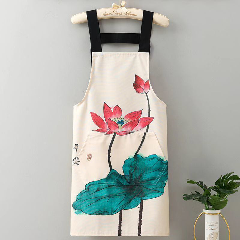 Chinese Style Cooking Apron Linen Canvas Apron Kitchen Apron
