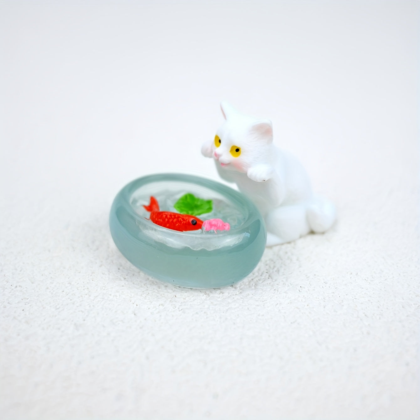 Cat and Fish Scene Set Dollhouse Accessories Micro Landscape Decorations