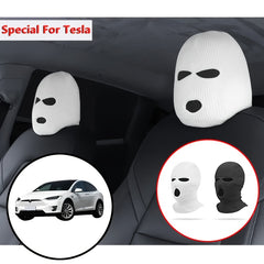 2pcs Halloween Car Seat Cover for Model 3 Y X Oval Car Seat Headrest