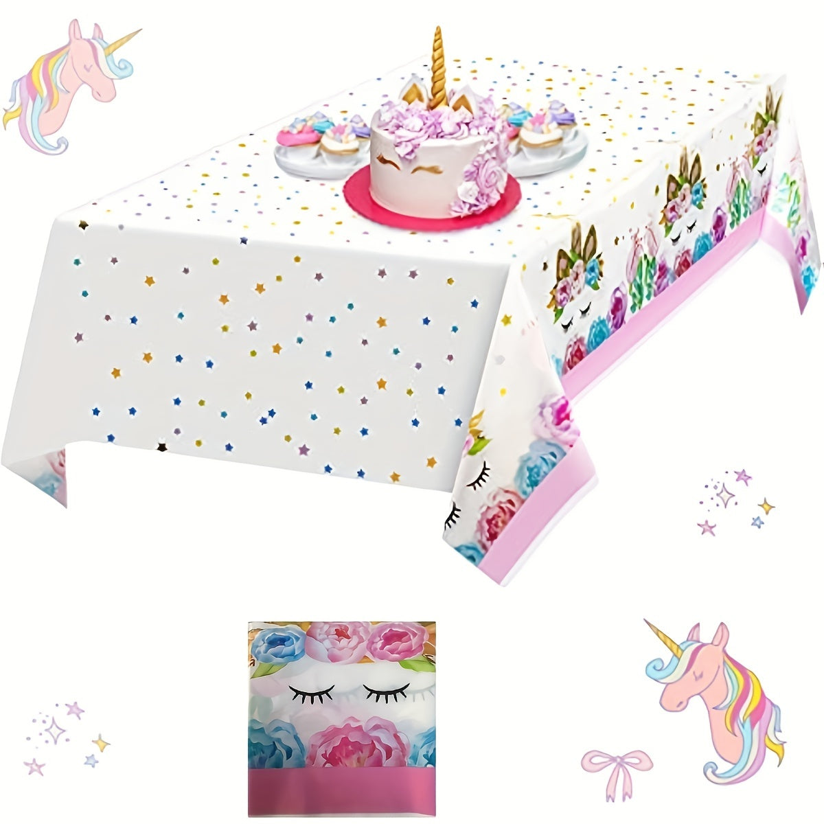 Disposable Unicorn Tablecloth for Unicorn Party Supplies