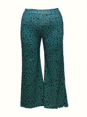 Women's Plus Dalmatian Print Wide Leg Trousers
