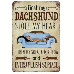 Metal Tin Sign 8''x12'' The Dogs And Its Favorite Couch