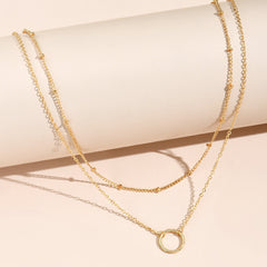 Dainty Chain Necklace for Women - Hollow Round Adjustable Neck Chain