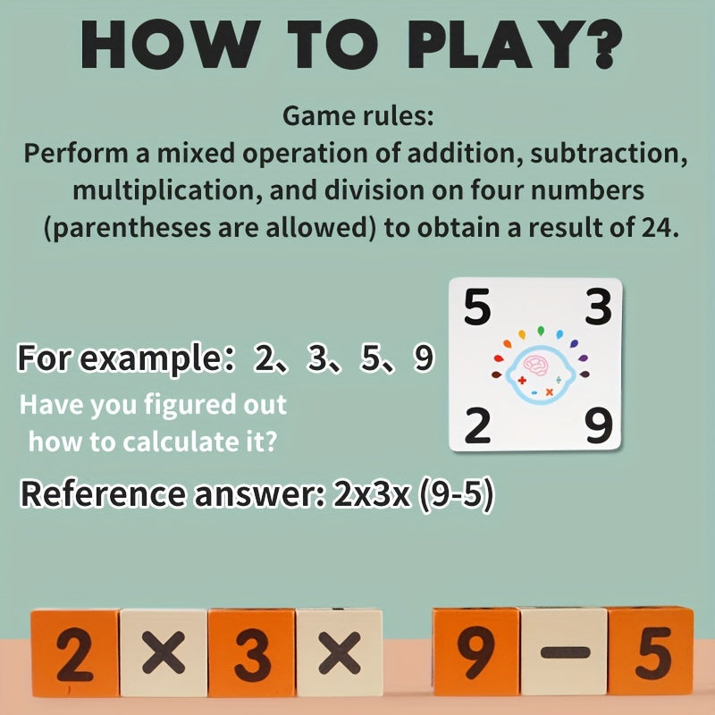 Wooden Toy Math Operations Board Game