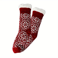 Geometric Pattern Fuzzy Socks for Christmas