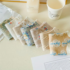 7 Pairs Floral Print Low Cut Ankle Socks Women Stockings