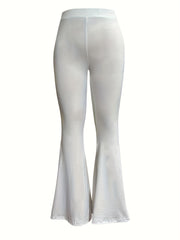 Women's Plus Size Solid High Rise Flared Leg Pants