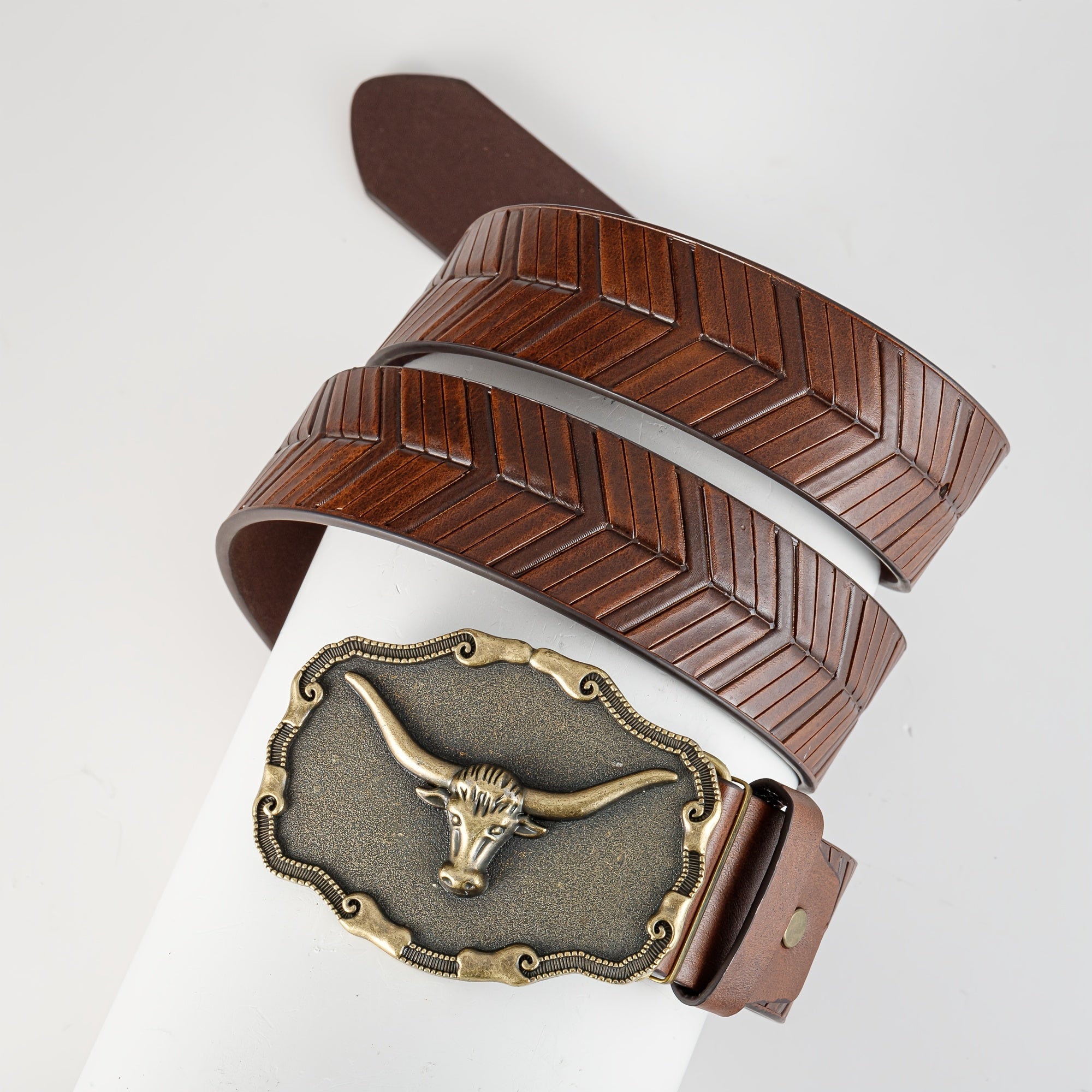 Men's Bull Head Buckle Belt for Outdoor Daily Party