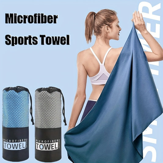 Portable Microfiber Towel Blanket for Yoga Fitness, Double Sided Fleece