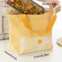 Canvas Insulated Bento Bag for School and Work