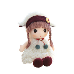 15in Plush Doll with Hat Soft Stuffed Toy for Girls - Home Decor Mix