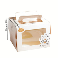 4 inch Small Cake Packaging Box Mousse Pastry Cartoon Window Box