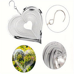 Metal Wind Spinner for Outdoor Garden Art - Silvery H