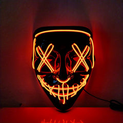 Men's LED Luminous Cyberpunk Tech Mask for Halloween Dress-Up