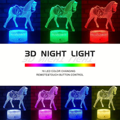 Horse Night Light for Kids with Remote & Smart Touch Lamp