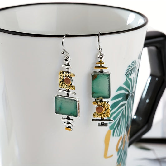 Vintage Geometric Drop Hook Earrings