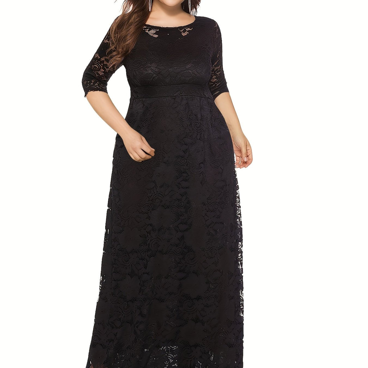  Floral Lace Sleeve Bridesmaid Dress