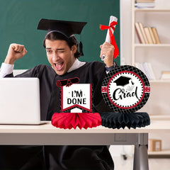 Graduation Season Doctoral Cap Honeycomb Ornaments Desktop Decoration Set