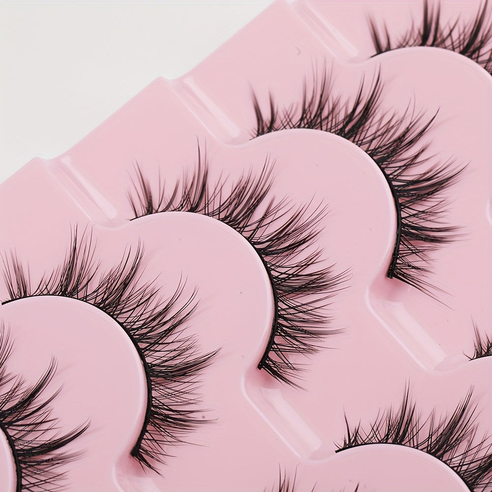 7 Pairs Manga Lashes Natural 3D Volume Wispy Anime Eyelashes Pack EYDEVRO