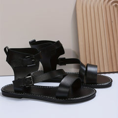 Women's Flat Sandals Ankle Buckle Strap Lightweight Summer Shoes