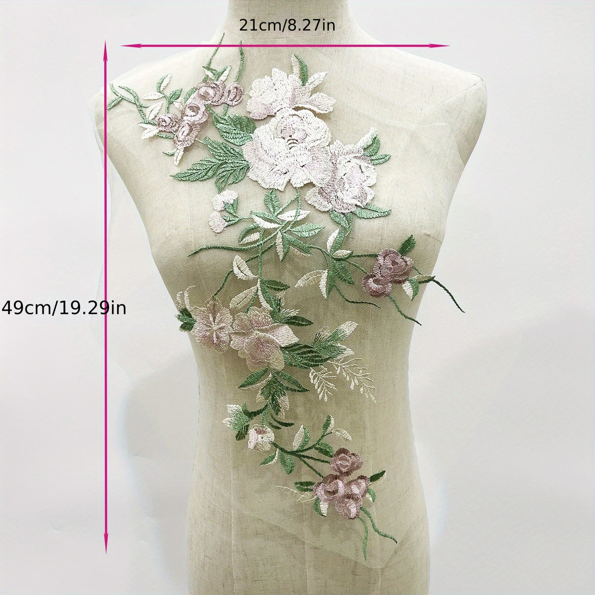 1pc Lace Embroidered Applique Wedding Dress Sew On Patch For Clothing Skirt