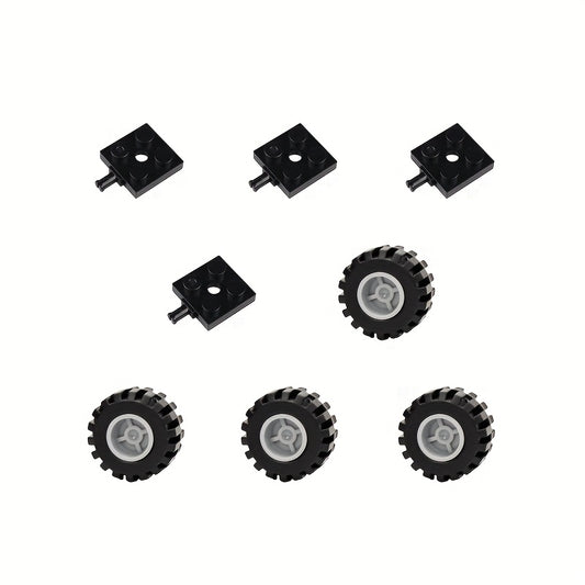 Small Particle Traffic Tire Wheel Assembly Toy City Road Street Scene