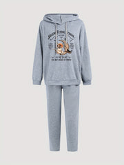Women's Plus Witch & Moon Print Sweatshirt & Sweatpants Set
