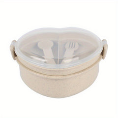 1pc Leak Proof 1000ml Lunchbox With Cutlery BPA Free Microwave Safe