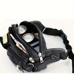 Stylish Layer Canvas Fanny Pack Waist Bag Zipper Closure