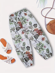 Floral Print Wide Leg Pants Summer Casual Women's Clothing