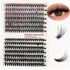 280 Pcs Cluster Lashes DIY Individual Lashes D Curling Fluffy False Eyelashes