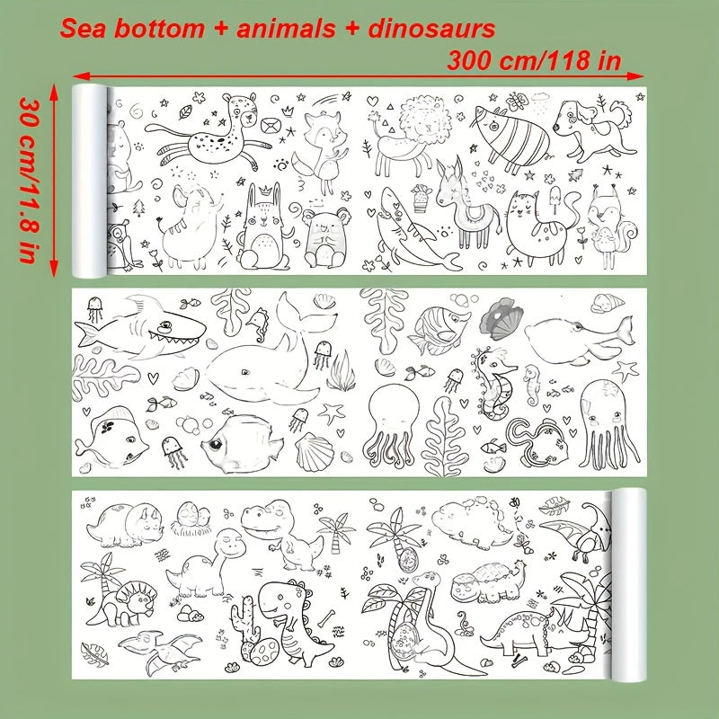 3 Years Kids Creative Doodle Roll 3 05meter Large DIY Coloring Paper