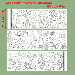 3 Years Kids Creative Doodle Roll 3 05meter Large DIY Coloring Paper