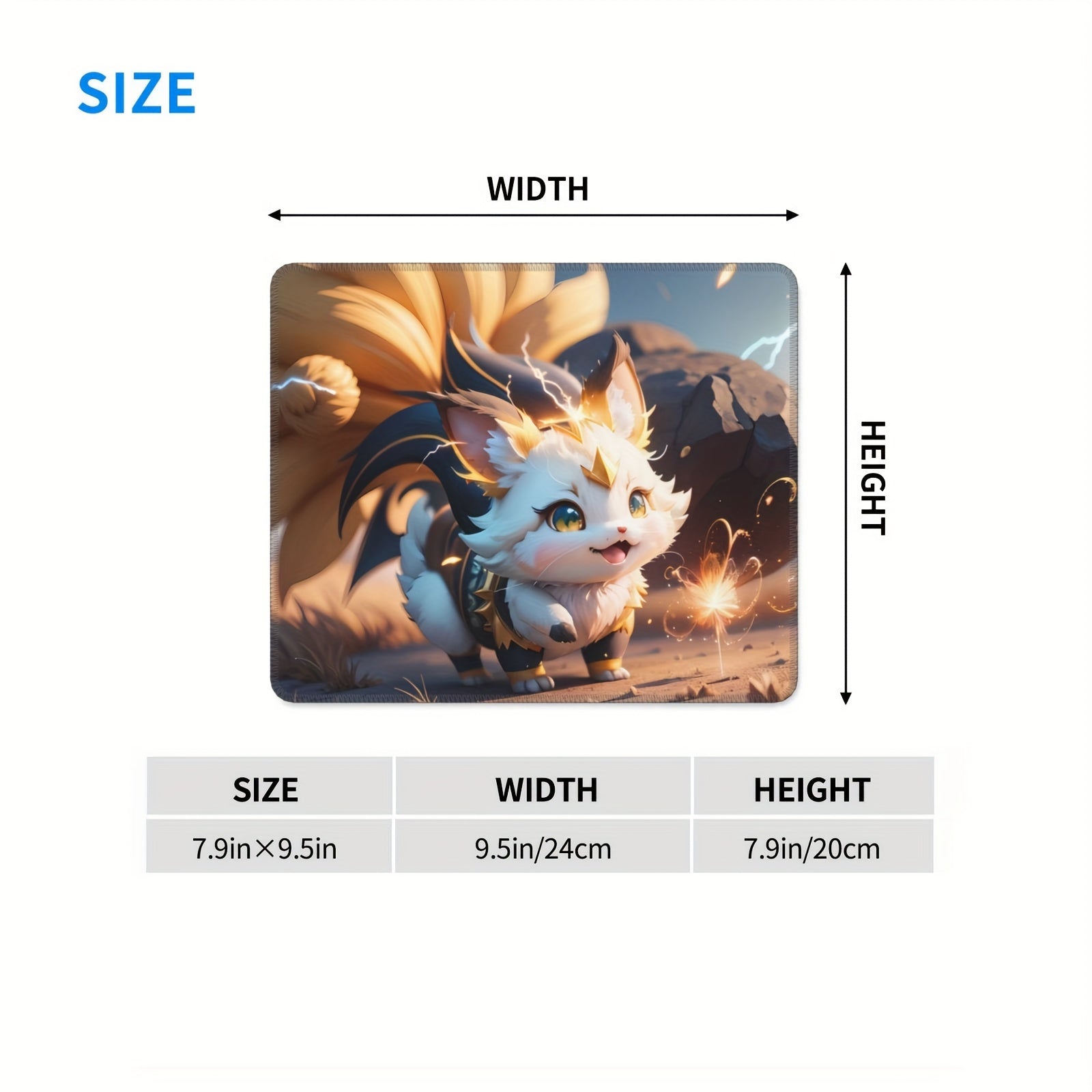 Fox Cat Pattern Mouse Pad 24x20cm E-sport Home Office Non-slip Rubber