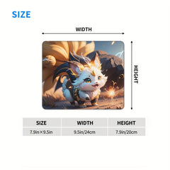 Fox Cat Pattern Mouse Pad 24x20cm E-sport Home Office Non-slip Rubber