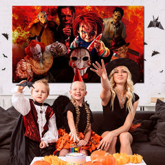 Scary Movie Character Backdrop for Halloween Party