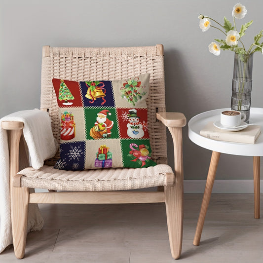 Christmas Snowman Santa Throw Pillow Covers - Holiday Decor