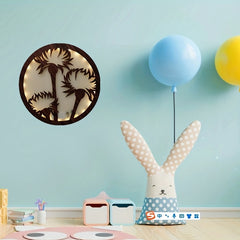 LED Flower Shape Wooden Wall Lamp