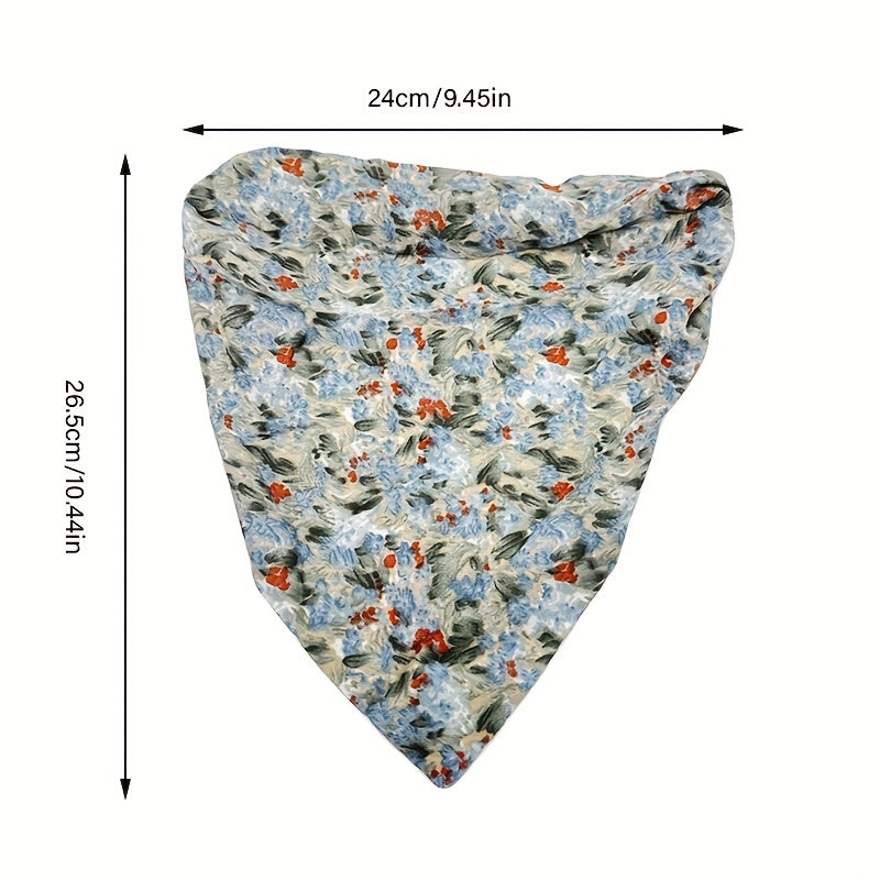 Floral Hair Bandanas Head Kerchief Boho Hair Scarf Triangle Hair Accessories