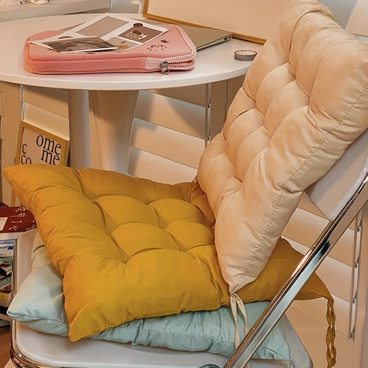 Soft Corduroy Cushion with Non-Slip Strap for Dining Office Sofa Bedroom