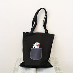 Dog Print Canvas Bag Eco friendly Shopping Bag