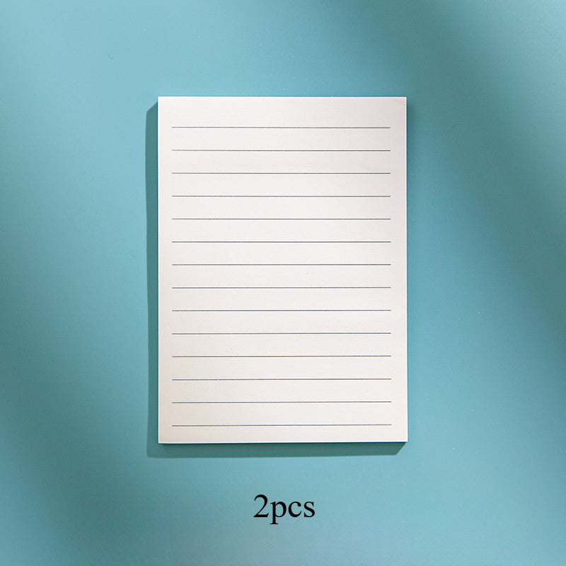 2pcs Student Sticky Notes with Horizontal Grid Layout & Light Lines