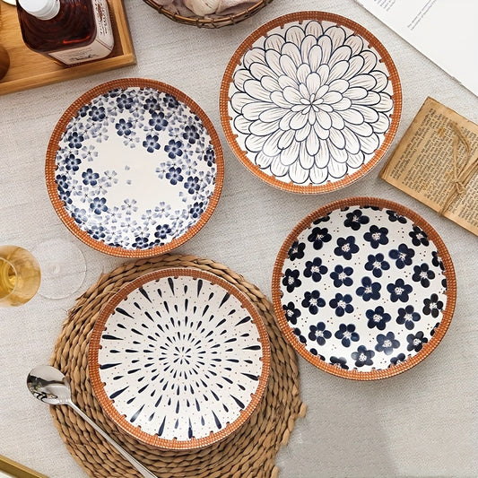 Colorful Rattan Pattern Dinnerware Set Pasta Plate